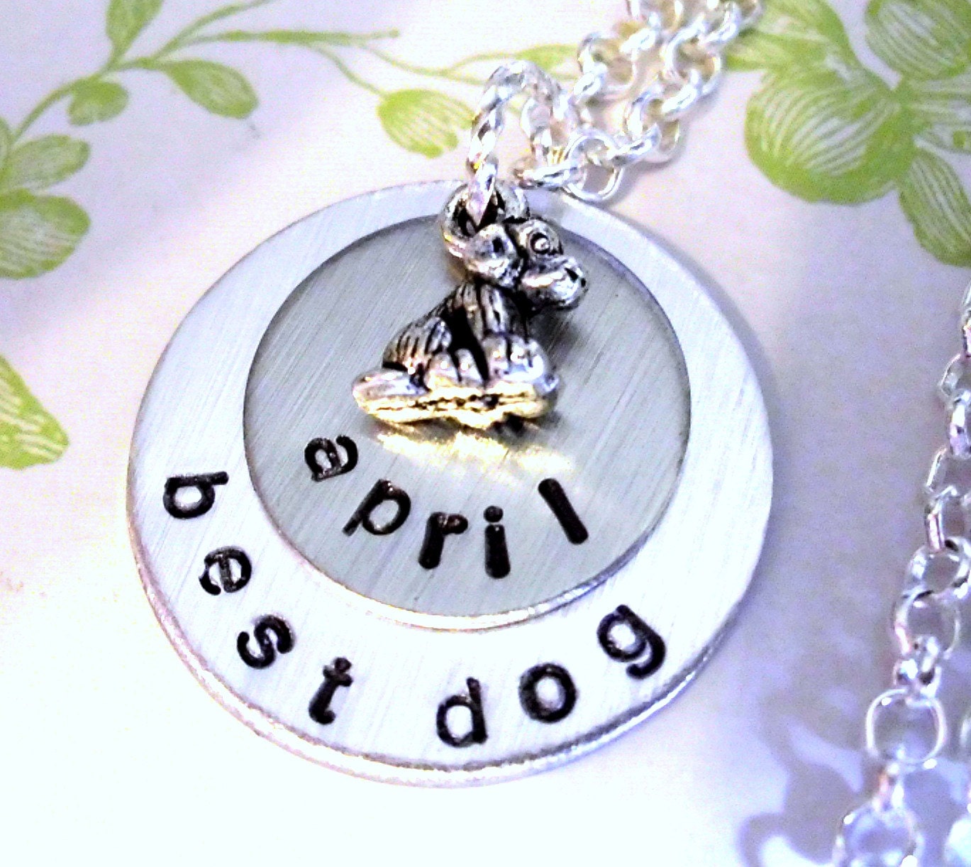 Best Dog Necklace, Personalized Hand Stamped Charm Necklace, Animal Jewelry, Dog Necklace, Pet Jewelry, Pet Necklace, Dog Jewelry