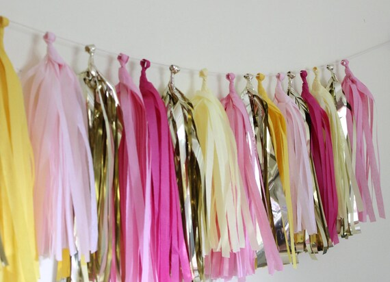 Tissue Tassel Garland-18 tassels-Pink Lemonade Il_570xn