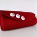 Scarlet red silk clutch with fabric buttons, formal clutch bag