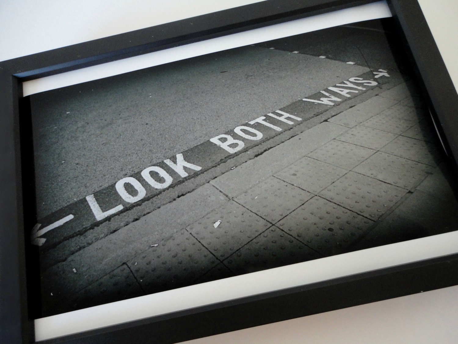 Look Both Ways Photograph London Street Sign 4 x 6 in Black and White