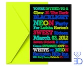 Neon Party Collection - Printable 5X7 Invitation Il_170x135