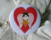 Pocket Mirror Favors Original Naive Angel Print, Compact Mirror, Mini Mirror