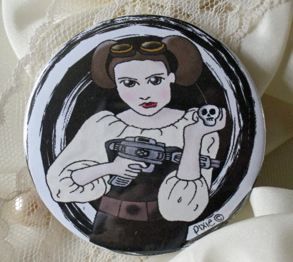 Steampunk Girl Pocket Mirror