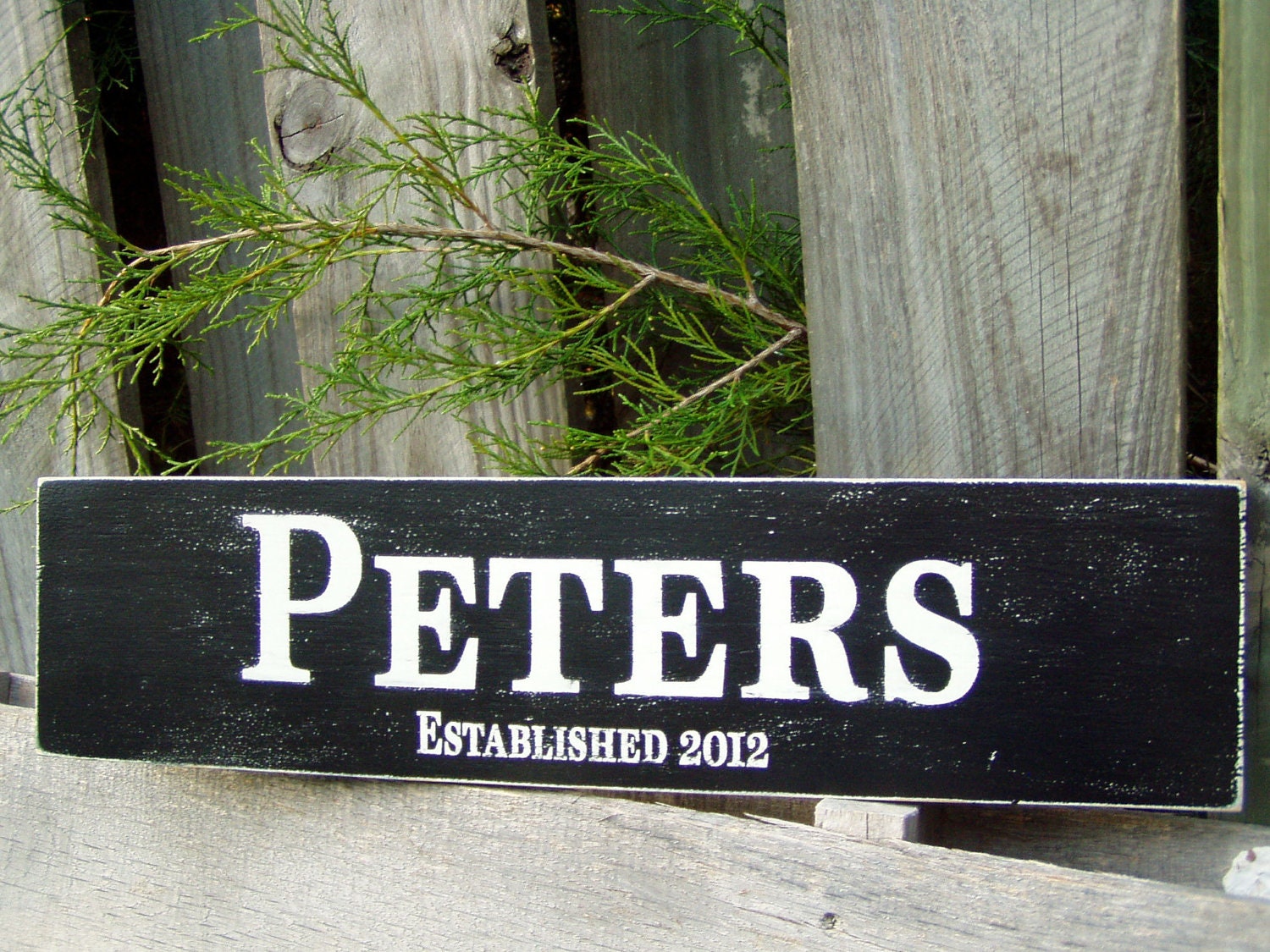 Personalized Family name sign Wood Custom Established Sign Rustic Vintage Shabby Chic