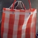 Retro Cute Red & White Check Gingham Mesh Plastic Tote  Bag / Purse