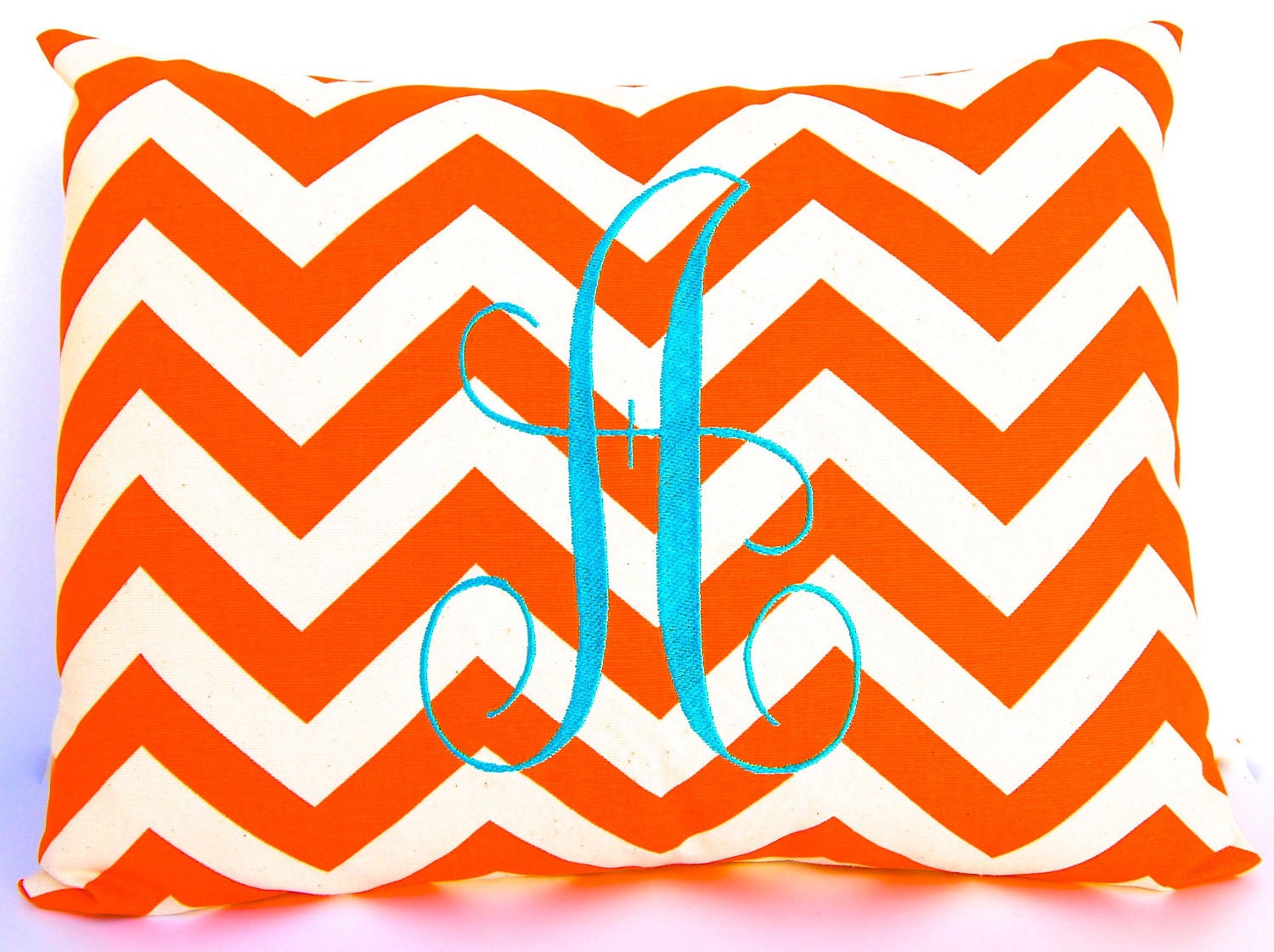 Orange Chevron Pillows Modern Thanksgiving Throw Pillow Covers Tangerine Chevron on Natural 20 x 20 Inches Cushion Covers