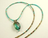 Jewelry Pendant Turquoise Stone Boulder Turquoise Heishi Sterling