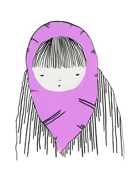 tundra girl - by elizabeth pawle - fine art giclee print of my original illustration in gouache and ink