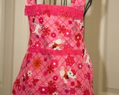 Girl's handmade apron/  Cat Apron / French cotton apron