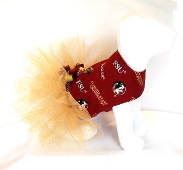 Florida State University Seminoles Doggie Dress With Tutu skirt Size MEDIUM