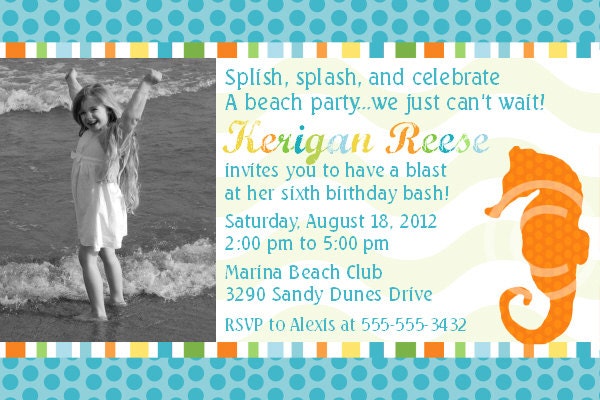 Under the Sea Photo Invitation Printable Birthday Party Baby Shower DIY Invite Announcement by BeeAndDaisy Il_170x135