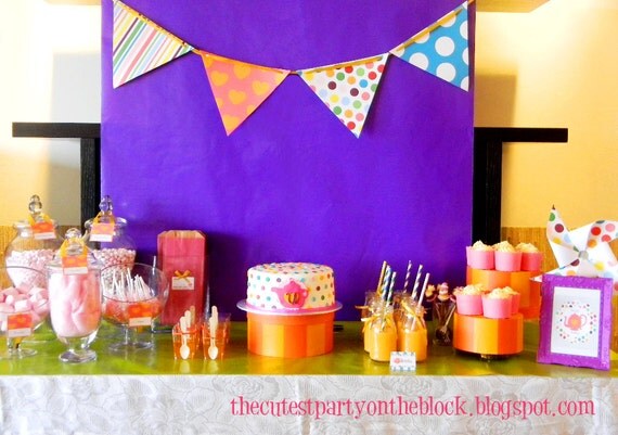 Tea Party Decorations for Birthday Party or Baby Shower - DIY Printable Decor by BeeAndDaisy - Instant Download Il_570xn