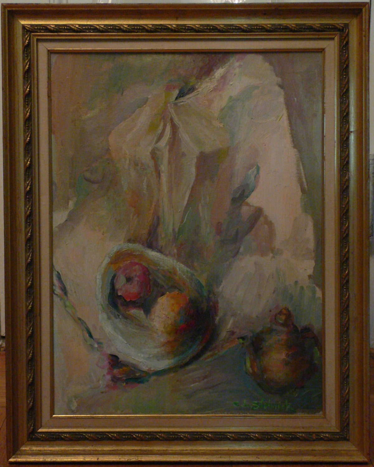 Antique Oil Painting Flowers Still Life - Floral with a Great Frame - Signed by Well-Loved Artist