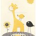 Baby Room Decor, Nursery Art kids, baby boy room art, yellow and gray, set of 3 11x14, giraffe, baby owl nursery