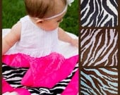 Double Minky Zebra Print with Satin Trim Baby Security Blanket Lovey -- CUSTOM MADE