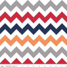 Riley Blake Fabric - Half Yard of Medium Chevron in Boy