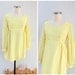 1960s Sunshine Yellow Mini Long Sleeve Lace Dress / Small