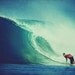 Surf photograph: Freedom II - 5x7 surf photo with a surfer riding the tube of a blue ocean wave