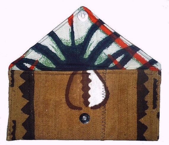 African Mudcloth Envelope Clutch