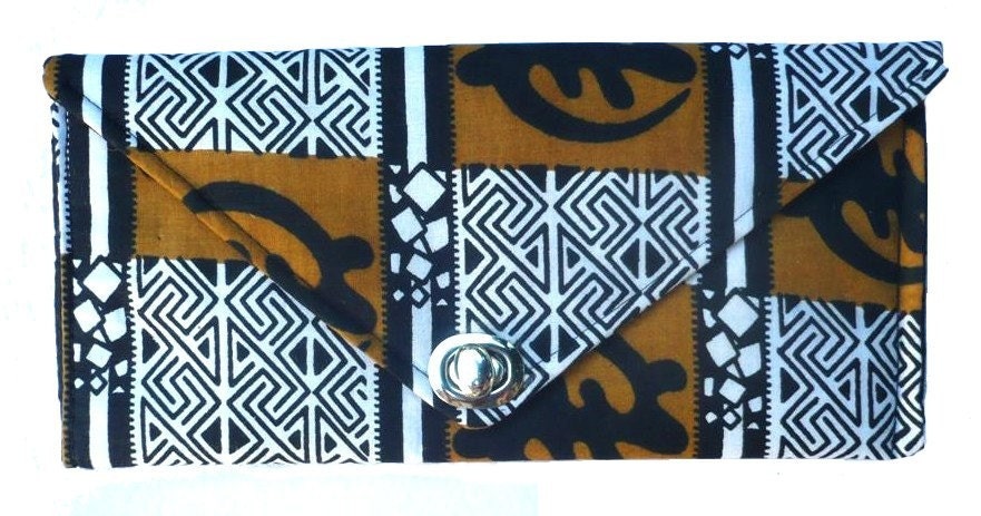Wax Print Envelope Clutch