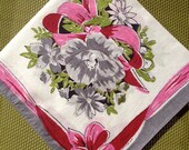 Vintage Bouquets and Bows Cotton Handkerchief