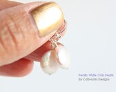 Pearly White Coin Freshwater Pearl Earrings, 10mm Coin Pearl, READY TO SHIP