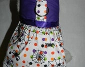 Purple SPIDER WEB Hallowen Polka Dot Harness Dress. Perfect Item for your Cat, Dog or Ferret. All Items Are Custom Made For Your Pet.