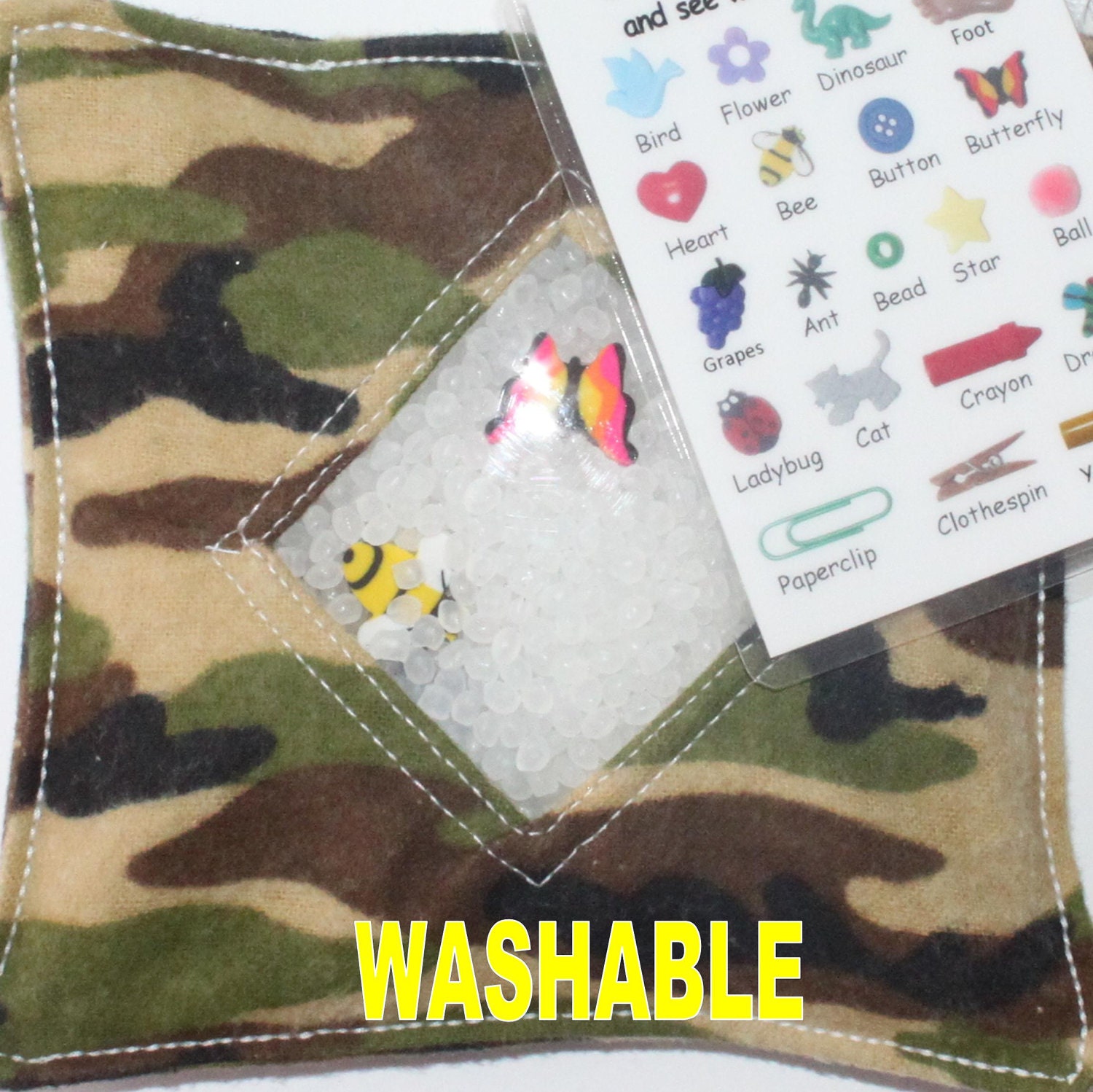 I Spy Bag -  CAMO Treasure Hunt with Picture Card - All sells helps support our sports activities and summer camps.