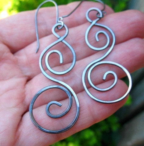 Spiral Copper Earrings Handcrafted Copper Jewelry
