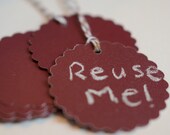 Chalkboard Tags Chalk Gift Labels Reusable Burgundy Tags Scalloped Circle