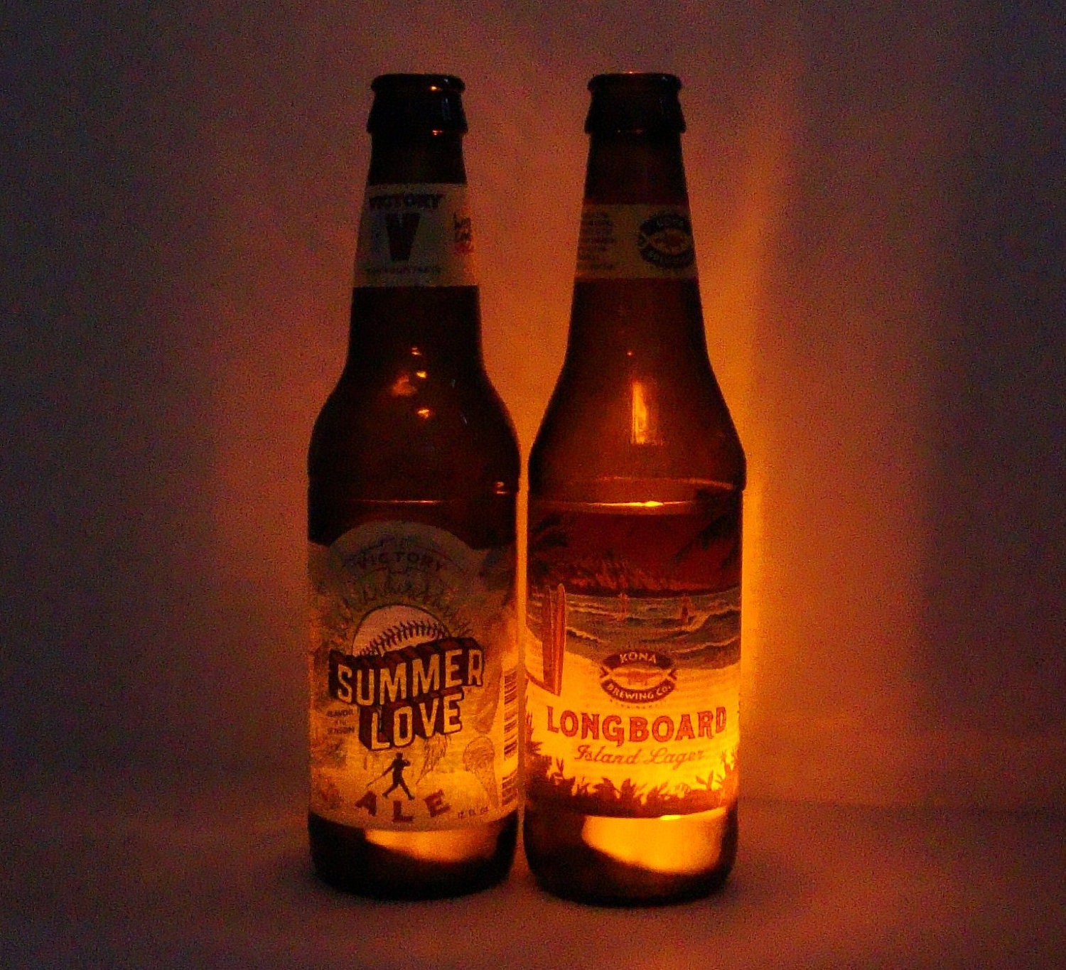 Recycled Beer Bottle Lantern - Candleholder/ Votive/ Tea Light - Handmade