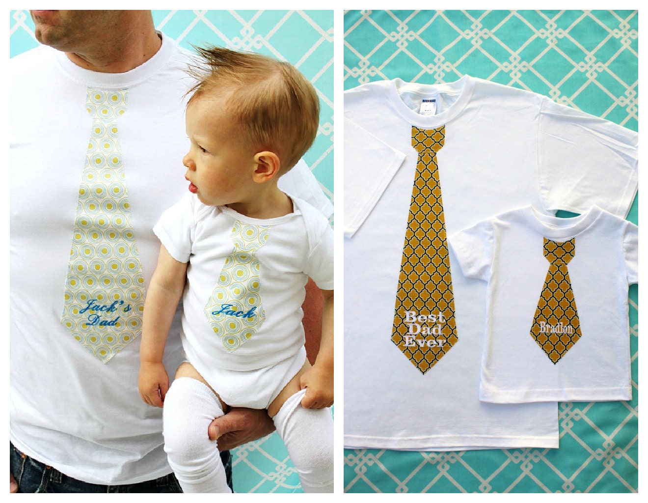 Baby Boy, New Dad, Father's Day 2 Piece Personalized "Best Dad Ever" or Any Name. Gift Set for Daddy & Son