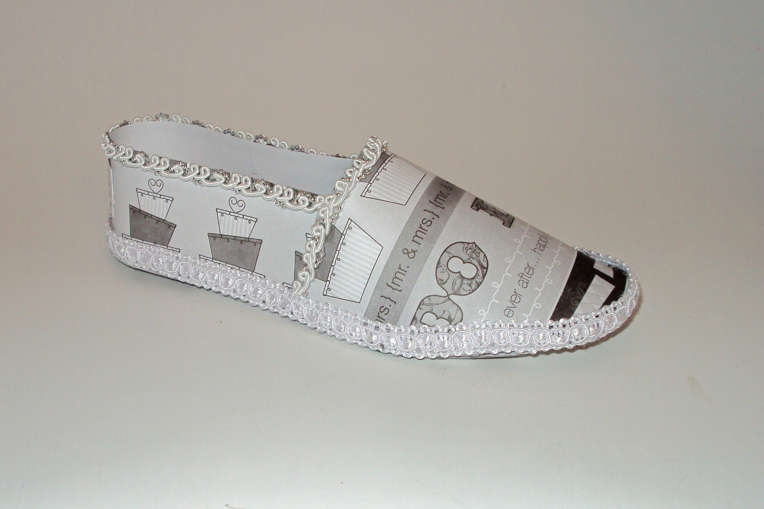 Paper Shoe I Do Wedding Toms