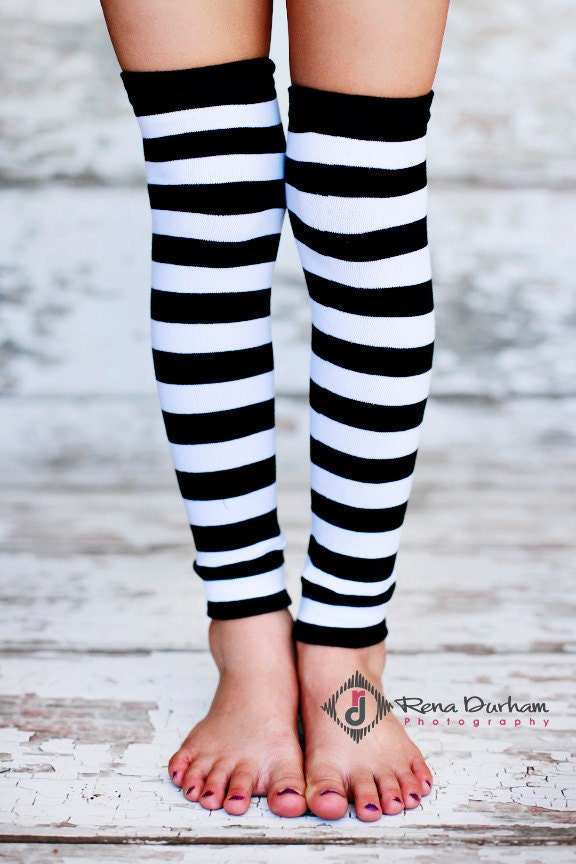 Leg Warmers - Black & White Stripes