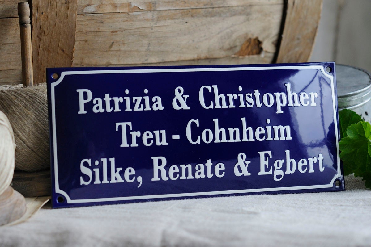 Enamel Name Plate 4.7" x 10.6"