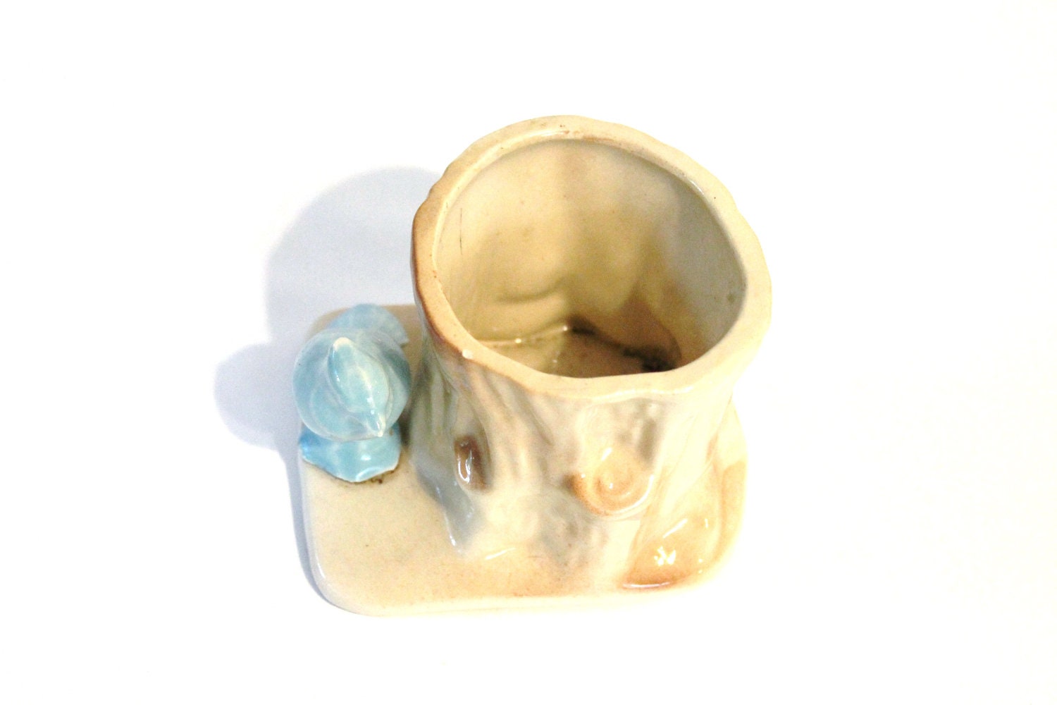 Ceramic Bird & Stump Planter