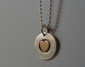 RESERVED gold heart pendant gold heart necklace