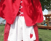 Floral dirndl with optional cape (little red riding hood costume)