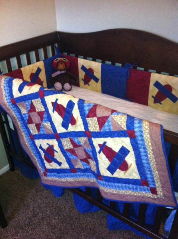 Airplane Baby Quilt PATTERN - PDF - Boy or Girl - throw quilt - EASY