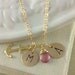 October Birthstone, Tourmaline, Birthday Gift, Couple Necklace, Monogram Necklace, Personalized Anchor Necklace, Christmas Gift, Customize