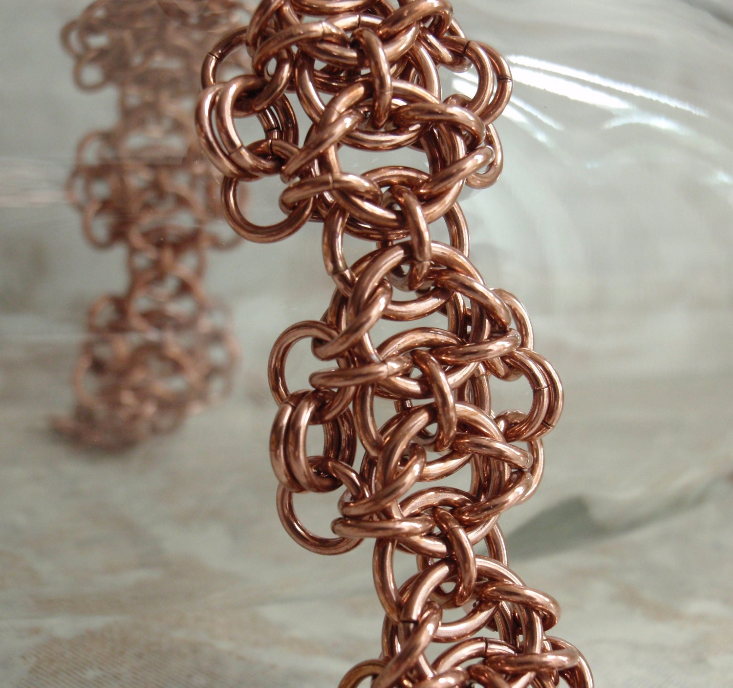 Copper Chain Maille Bracelet Camelot