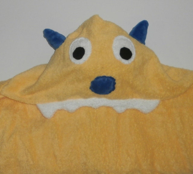 Child Size Monster Hooded Towel for Beach, Bath, Pool, Dress Up, and Fun