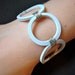 Pale Blue Upcycled Reversible Circle Bracelet
