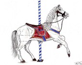Antique Carousel Horse 2 (6x9) ORIGINAL