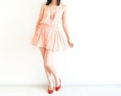 Vintage Blush Pink Button Up Mini Dress