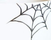 Hand Painted Ceramic Mug Tea Cup With Spider and spider webs Minimalist modern white coffee cup  Decorative Ceramic Art