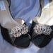 Black Shoes with Vintage Style Brooch - Custom Shoes - Over 100 Color Shoe Choices to Pick From