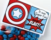 Superhero Collection (Captain America). Favor Tags (5" fold over). DIY Printable Design. Pinkadot Shop