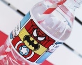 Superhero Collection (Spiderman Batman Capt America). Water Bottle Labels. DIY Printable Design. Pinkadot Shop