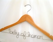 Wedding Hangers for Bridal Party , Personalized - Light Maple Wood